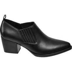 Półbuty damskie Catwalk czarne. Czarne półbuty damskie Catwalk, bez wzorów, z materiału, bez obcasa, na obcasie, bez zapięcia. Za 119,90 zł.