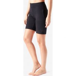 Spodenki Regular Gym & Pilates Fit + 500 damskie. Czarne szorty damskie DOMYOS, xs, bez wzorów, z elastanu. Za 24,99 zł.