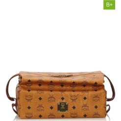 Kosmetyczki damskie: Skórzana kosmetyczka w kolorze brązowym – 29 x 9 cm