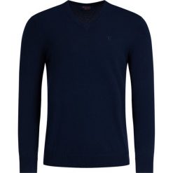 Sweter Trussardi Jeans 52M00232. Niebieskie swetry męskie Trussardi Jeans, xl, bez wzorów, z jeansu, klasyczne, z klasycznym kołnierzykiem, bez kaptura. W wyprzedaży za 179,00 zł.