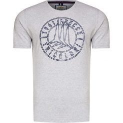 T-shirt AERONAUTICA MILITARE. Niebieskie t-shirty męskie z aplikacjami, z bawełny, z okrągłym kołnierzem. Za 280,00 zł.