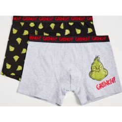 2 pack bokserek Grinch - Czarny. Czarne bokserki męskie Sinsay, bez wzorów. Za 24,99 zł.