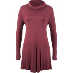 Shirt z golfem, długi rękaw bonprix bordowy. Czerwone bluzki damskie marki bonprix, z golfem, z długim rękawem. Za 54,99 zł.