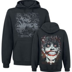 The Joker Arkham Joker Bluza z kapturem czarny. Czarne bejsbolówki męskie The Joker, l, z nadrukiem, z kapturem. Za 164,90 zł.