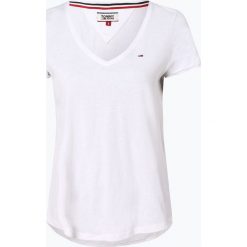 Tommy Jeans - T-shirt damski, biały. Białe t-shirty damskie Tommy Jeans, xs, z aplikacjami, z jeansu, bez kołnierzyka. Za 139,95 zł.