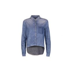 Koszule Calvin Klein Jeans J20J201338. Niebieskie koszule damskie Calvin Klein Jeans, bez wzorów, z jeansu, bez kołnierzyka, bez rękawów. Za 219,00 zł.
