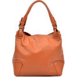 Torebki klasyczne damskie: Skórzana torebka w kolorze jasnobrązowym – (S)22,5 x (W)34 x (G)8,5 cm