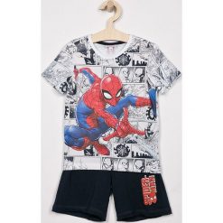 Blukids - Komplet dziecięcy Spiderman 98-128 cm. Białe spodnie chłopięce Blukids, z motywem z bajki, z bawełny, krótkie. W wyprzedaży za 49,90 zł.