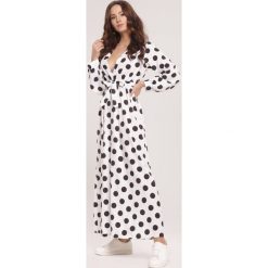 Biała Sukienka Overheat. Białe sukienki damskie Renee, s, w paski, eleganckie, z kokardą, maxi. Za 119,99 zł.