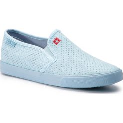 Tenisówki BIG STAR - DD274890 Lt.Blue. Niebieskie półbuty damskie BIG STAR, na co dzień, bez wzorów, z gumy, retro, bez obcasa, bez zapięcia. Za 99,00 zł.