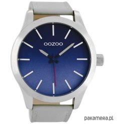 Zegarek OOZOO C8555 lightgrey/blue. Niebieskie zegarki męskie marki Pakamera. Za 239,00 zł.