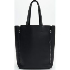 Torba shopper z kieszenią na laptop - Czarny. Czarne torby damskie na zakupy Cropp, bez wzorów, bez dodatków. Za 109,99 zł.