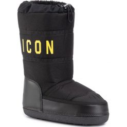 Buty DSQUARED2 - Snow Boots SBW0001 11700001 M069 Negro Giallo. Czarne kozaki damskie Dsquared2, ze skóry, bez obcasa, bez zapięcia. W wyprzedaży za 1279,00 zł.