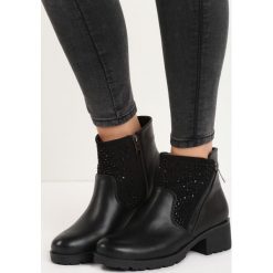 Czarne Botki Drizzling. Czarne workery damskie Born2be, militarne, z okrągłym noskiem, na niskim obcasie, na zamek. Za 54,99 zł.