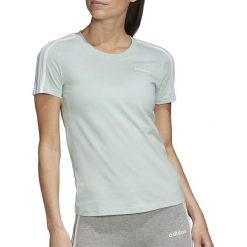ADIDAS ESSENTIALS 3-STRIPES TEE > FM6429. Bluzki sportowe damskie Adidas, l, z aplikacjami, z bawełny, z klasycznym kołnierzykiem, z krótkim rękawem, krótkie, bez kaptura. Za 99,99 zł.
