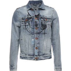 Scotch & Soda TRUCKER FELIX IS BACK Kurtka jeansowa blue denim. Szare kurtki męskie jeansowe marki Scotch & Soda, l, z nadrukiem, z kapturem. Za 849,00 zł.