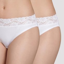 Figi: Figi midi z bawełny, Stretch Feminine, pakiet 3 par