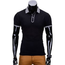 Koszulki polo: KOSZULKA POLO MĘSKA BEZ NADRUKU S663 – CZARNA