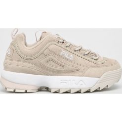Fila - Buty Disruptor. Brązowe buty sportowe damskie Fila, bez wzorów, ze skóry, sportowe. Za 559,90 zł.