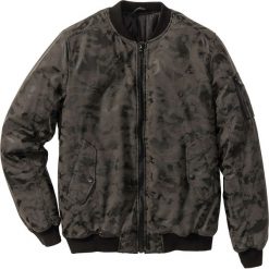 Kurtki męskie bomber: Kurtka ze sztucznej skóry Regular Fit bonprix czarno-szary moro