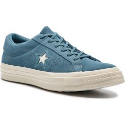 Tenisówki CONVERSE - One Star Ox 163190C Celestial Teal/Celestial Teal. Niebieskie półbuty damskie Converse, bez wzorów, ze skóry, retro, bez obcasa, na płaskiej podeszwie, bez zapięcia. W wyprzedaży za 259,00 zł.