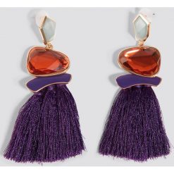 Trendyol Kolczyki z chwostami i kamieniami - Purple. Fioletowe kolczyki damskie Trendyol, metalowe. Za 60,95 zł.
