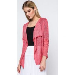 Kardigan w kolorze koralowym. Różowe swetry damskie Far Far Fashion, Ryłko by Agnes&Paul, bez wzorów. W wyprzedaży za 69,95 zł.