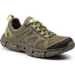 Trekkingi MERRELL - Hydrotrekker J50187 Dusty Olive/Lime. Zielone trapery męskie Merrell, ze skóry ekologicznej, bez zapięcia. Za 369,00 zł.