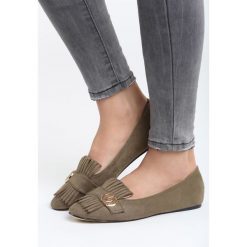Khaki Mokasyny Tivik. Brązowe mokasyny damskie Born2be, ze skóry. Za 39,99 zł.