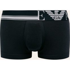 Emporio Armani - Bokserki. Czarne bokserki męskie Emporio Armani, s, z nadrukiem, z elastanu. W wyprzedaży za 69,90 zł.