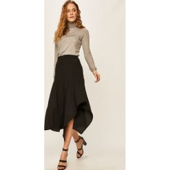 Answear - Spódnica. Czarne spódniczki damskie ANSWEAR, s, z wiskozy, casualowe, z podwyższonym stanem, midi, asymetryczne. Za 119,90 zł.
