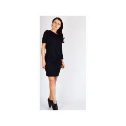 KATIA - XS - 4XL _ dzianinowa sukienka. Szare sukienki damskie Collibri, xl, bez wzorów, z dzianiny, bez kołnierzyka, z krótkim rękawem, krótkie, mini, dopasowane. Za 95,40 zł.