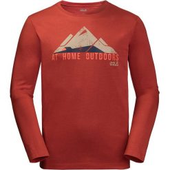 Koszulka "Holmenkollen" w kolorze czerwonym. Czerwone koszulki męskie Jack Wolfskin, s, bez wzorów, z bawełny, z okrągłym kołnierzem, z długim rękawem, długie. W wyprzedaży za 85,95 zł.