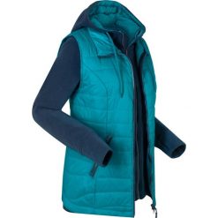 Kamizelka outdoorowa 3 w 1 z wyjmowaną bluzą z polaru bonprix ciemnoturkusowy. Niebieskie bluzy damskie bonprix, bez wzorów, z polaru, z kapturem. Za 239,99 zł.
