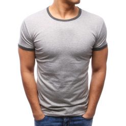 T-shirty męskie: T-shirt męski gładki szary (rx2667)