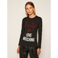 Bluzka LOVE MOSCHINO W4G5218E 1951. Czarne bluzki damskie Love Moschino, bez wzorów, bez kołnierzyka, bez rękawów. Za 569,00 zł.