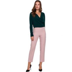 Różowe Nowoczesne Spodnie Cygaretki na Gumie. Różowe spodnie męskie MAKEOVER, s, bez wzorów, z elastanu. Za 138,90 zł.