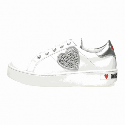 Love Moschino tenisówki damskie JA15183G18IF0 41 białe. Białe trampki i tenisówki damskie Love Moschino, z aplikacjami, bez zapięcia. W wyprzedaży za 569,00 zł.