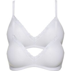 Biustonosz bez fiszbinów (2 szt.), bawełna organiczna bonprix 2x biały. Białe biustonosze bonprix, w koronkowe wzory, z elastanu. Za 55,98 zł.
