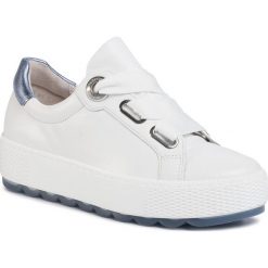 Sneakersy GABOR - 46.535.50 Weiss/Azur. Białe półbuty damskie Gabor, bez wzorów, ze skóry, bez obcasa, bez zapięcia. W wyprzedaży za 399,00 zł.