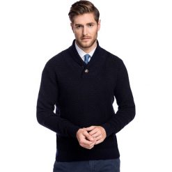 Sweter BIAGIO SWGR000304. Pomarańczowe swetry męskie Giacomo Conti, bez wzorów, z wełny, eleganckie, bez kołnierzyka, bez kaptura. Za 299,00 zł.