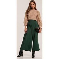 Zielone Spodnie Culottes Sarnixi. Zielone spodnie damskie Renee, s, bez wzorów, z tkaniny. Za 109,99 zł.