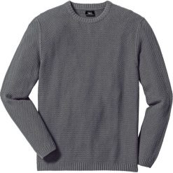 Sweter Regular Fit bonprix szary melanż. Szare swetry męskie bonprix, s, bez wzorów, z dzianiny, bez kołnierzyka, bez kaptura. Za 37,99 zł.