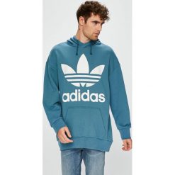 Adidas Originals - Bluza. Niebieskie bluzy męskie rozpinane marki adidas Originals, l, z nadrukiem, z bawełny, z kapturem. Za 379,90 zł.
