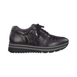 Tamaris Buty czarny szary female czarny/szary 36. Szare buty sportowe damskie Tamaris, z aplikacjami, ze skóry, sportowe, tenisowe. W wyprzedaży za 119,00 zł.