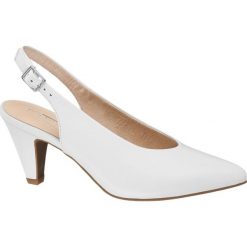 Czółenka damskie 5th Avenue białe. Białe czółenka damskie 5th Avenue, na ślub cywilny, bez wzorów, ze skóry, bez obcasa, na obcasie. Za 159,90 zł.