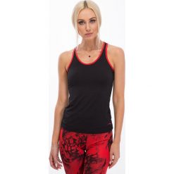 Czarny sportowy top z czerwonym obszyciem T0012. Czerwone topy sportowe damskie marki Fasardi, s. Za 39,00 zł.