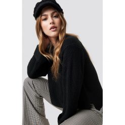 Swetry oversize damskie: MANGO Sweter Fold - Black