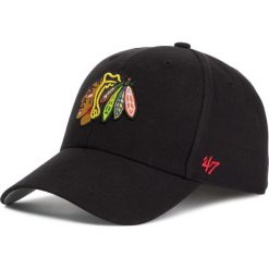 Czapka z daszkiem 47 BRAND - Chicago Blackhawks H-MVP04WBV-BKA Black. Czarne czapki męskie 47 Brand, bez wzorów, z wełny. Za 89,00 zł.