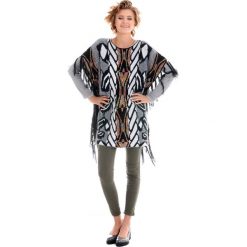 Sweter - 78-2856 NERO. Czarne swetry damskie Unisono, s, bez wzorów, z materiału, eleganckie, bez rękawów, bez kaptura. Za 69,00 zł.